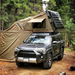 TUFF STUFF OVERLAND  ALPHA HARDSHELL ROOFTOP TENT, ABS, 2-3 PERSON, BLACK right view on 4runner