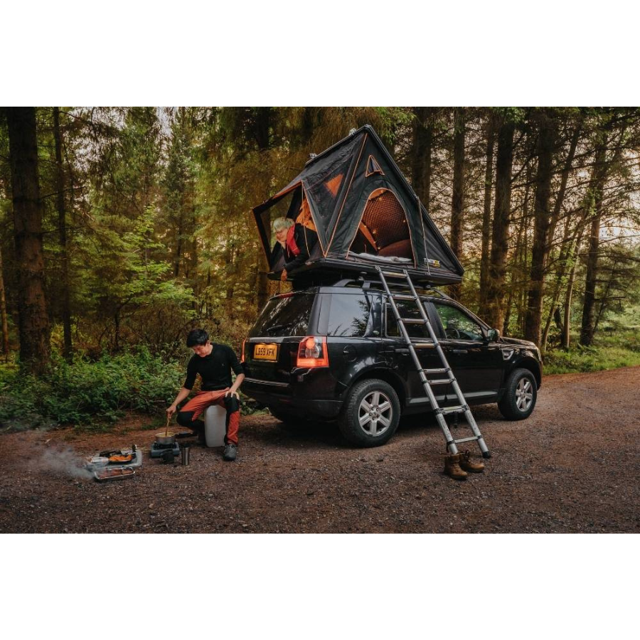 TentBox Cargo 1.0 Rooftop Tent at a campsite