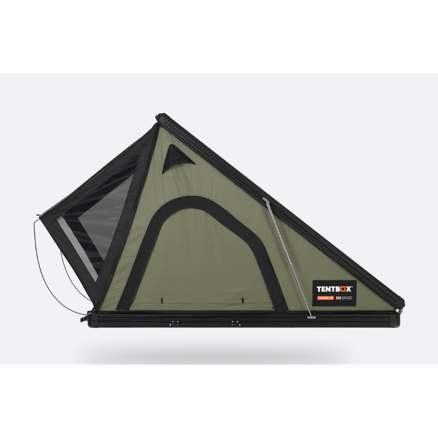 TentBox Cargo 2.0 Rooftop Tent side profile - forest color