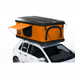 TentBox Classic 2.0 Rooftop Tent corner profile view - sunset color