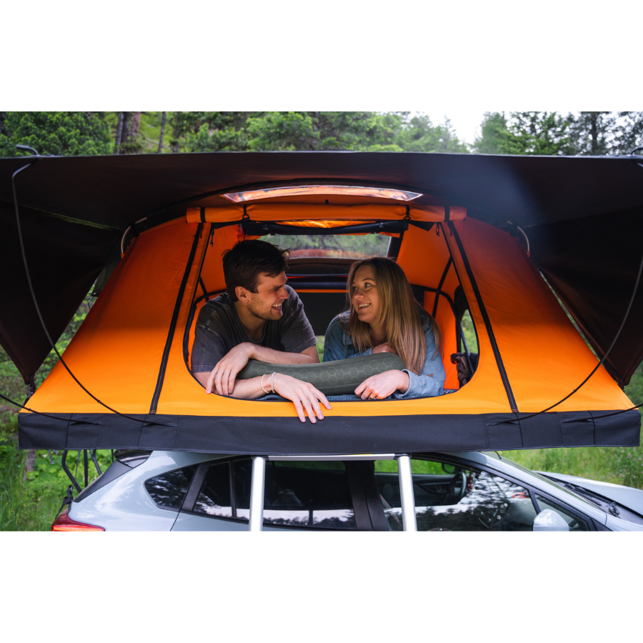 TentBox Lite XL  front view with two people inside 