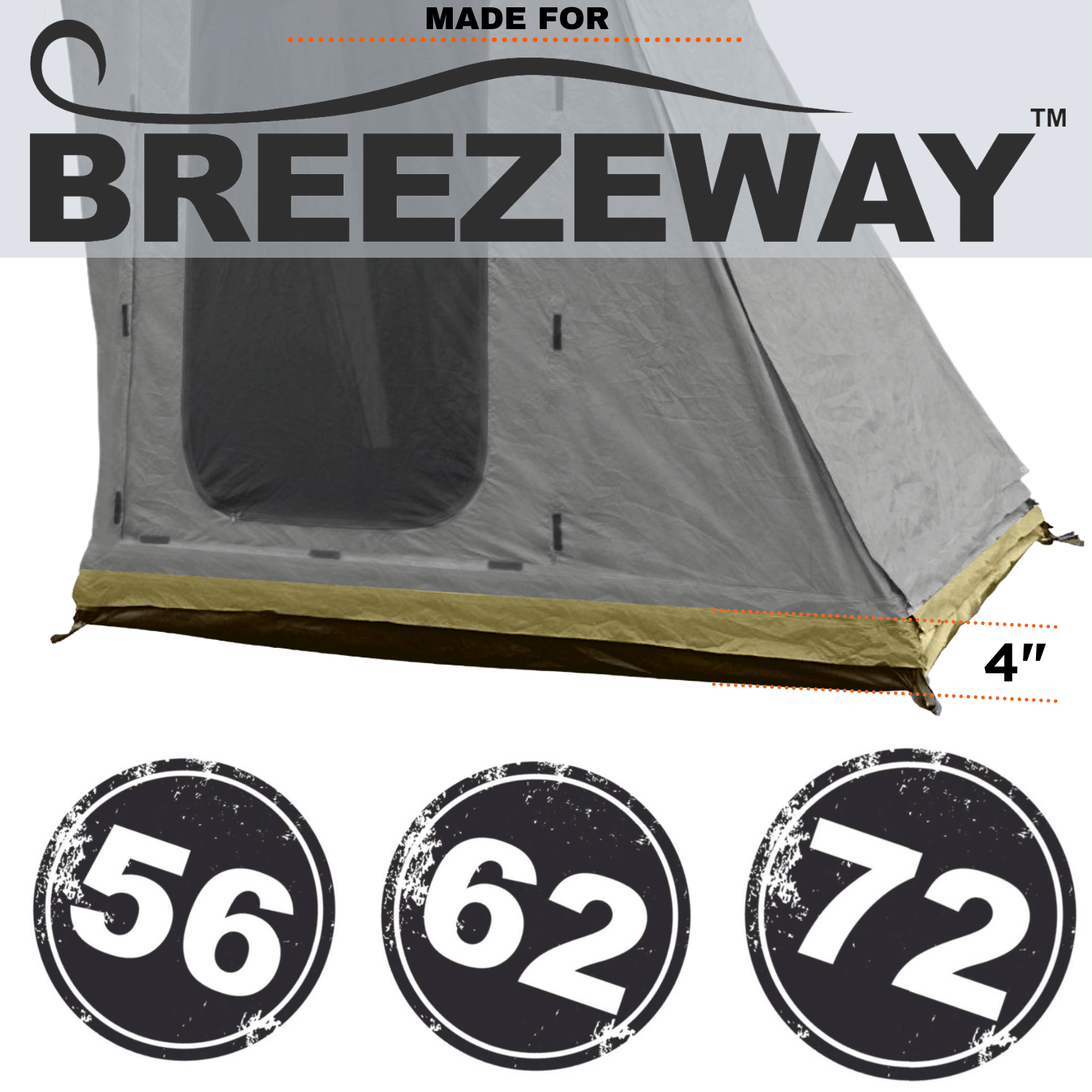 Annex Extension 4 Inch Breezeway 72 Olive