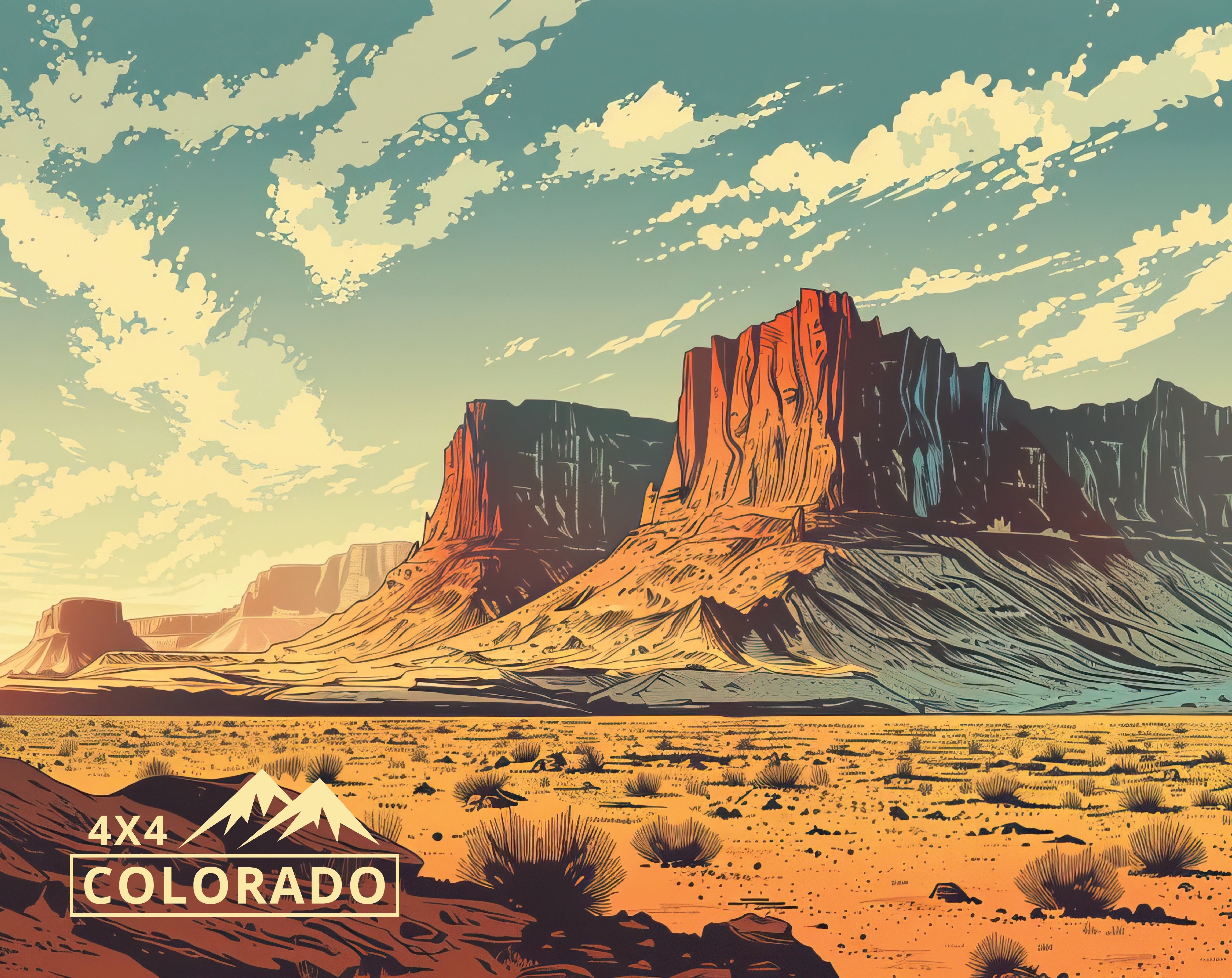 4X4 Colorado Rooftop Tent Top Art Vinyl Wrap