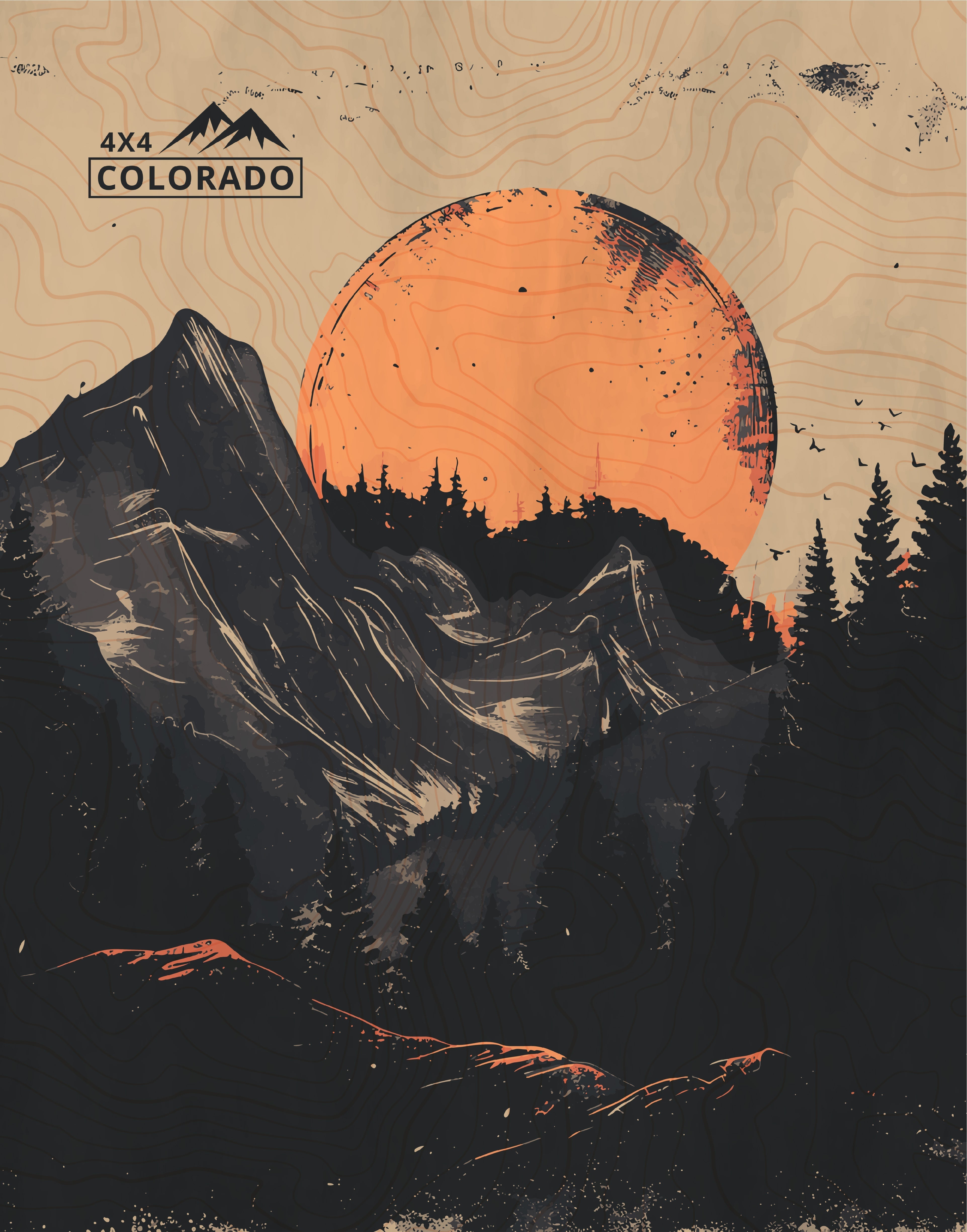 4X4 Colorado Rooftop Tent Top Art Vinyl Wrap
