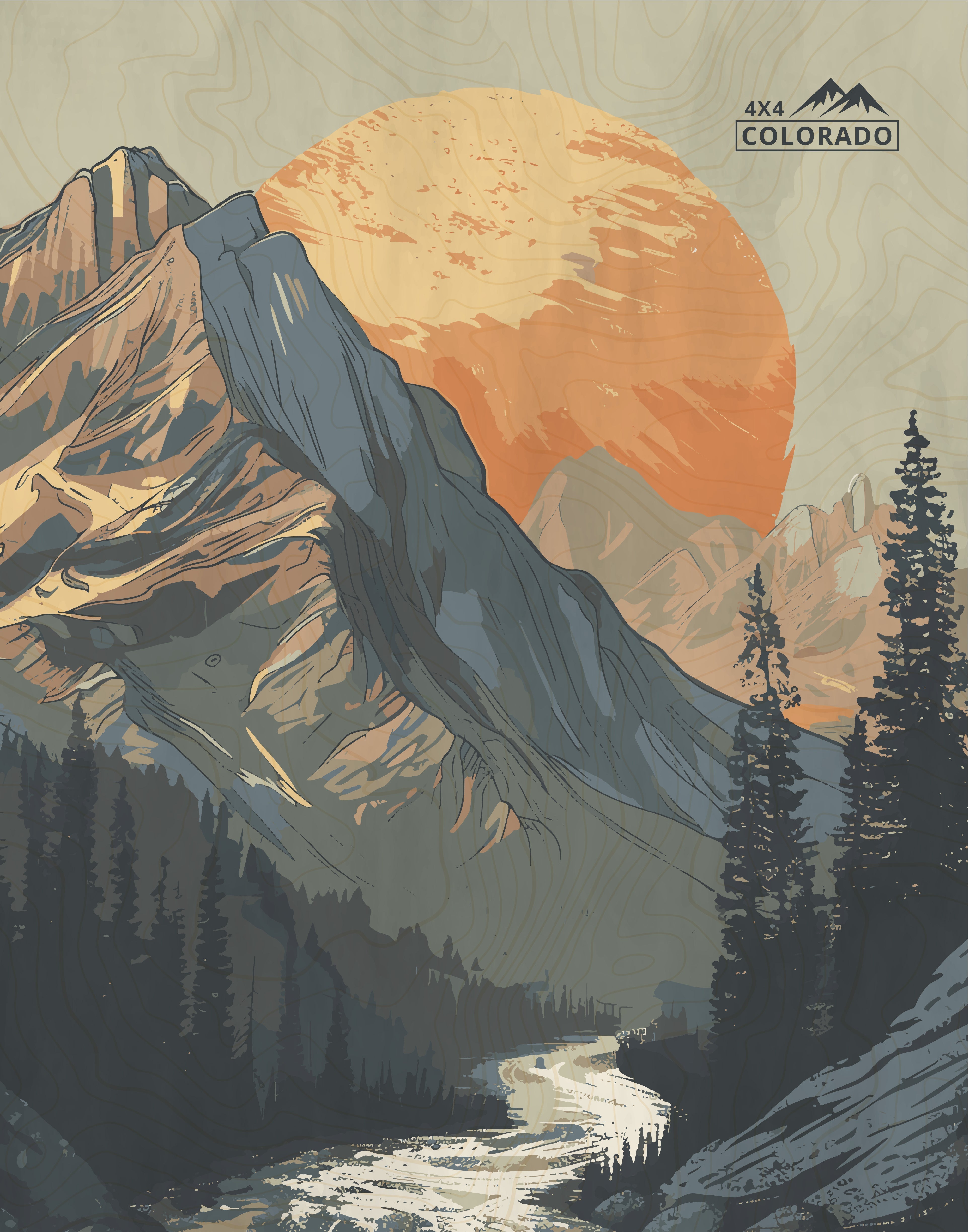 4X4 Colorado Rooftop Tent Top Art Vinyl Wrap