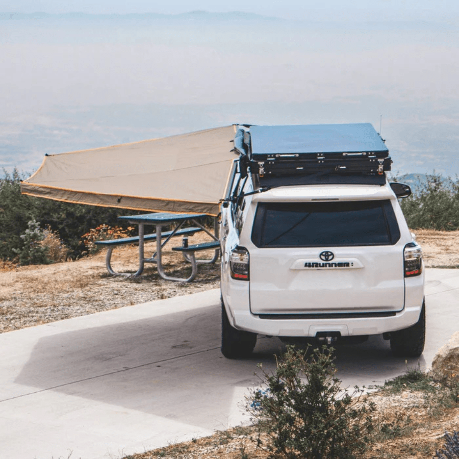 Tuff Stuff Overland 180 Degree Awning, XL, Driver or Passenger Side, C - Channel Aluminum, Olive - Beyond The Grid Overland
