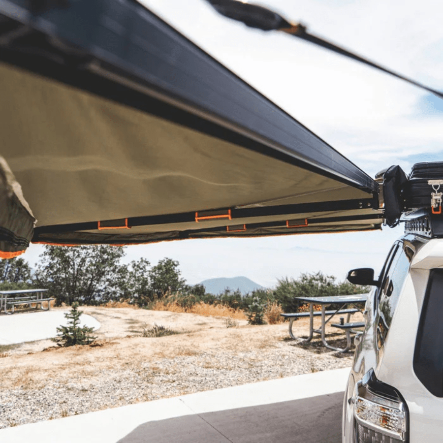 Tuff Stuff Overland 180 Degree Awning, XL, Driver or Passenger Side, C - Channel Aluminum, Olive - Beyond The Grid Overland