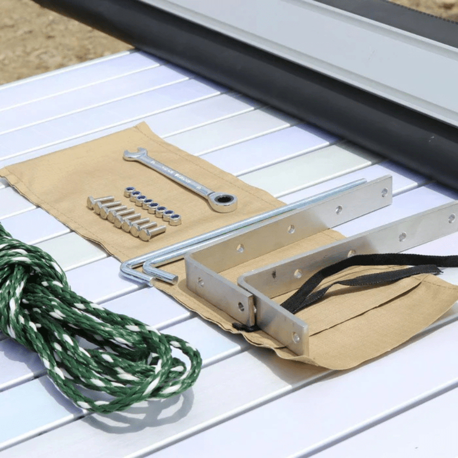 Tuff Stuff Overland Truck or Car Awning, 4.5x6 Feet, Poly - Cotton Ripstop Fabric, Tan - Beyond The Grid Overland