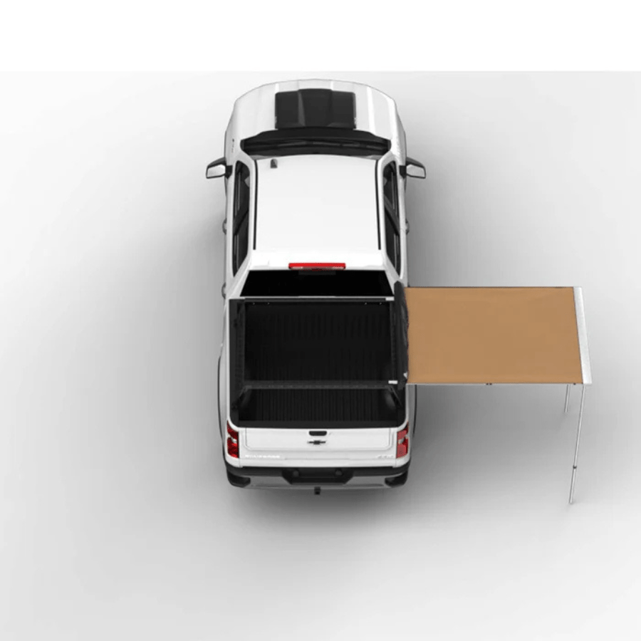 Tuff Stuff Overland Truck or Car Awning, 4.5x6 Feet, Poly - Cotton Ripstop Fabric, Tan - Beyond The Grid Overland